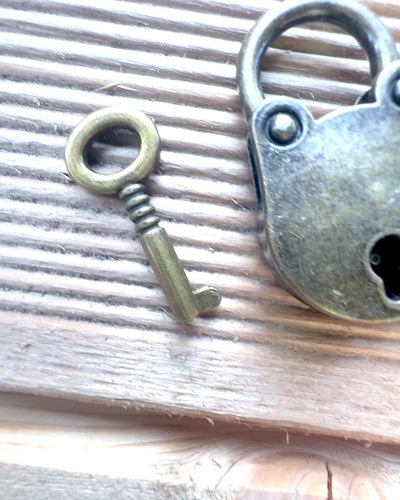 Miniature Love Padlocks - Set of 2 Engraved Retro Padlocks, personalization for a gift