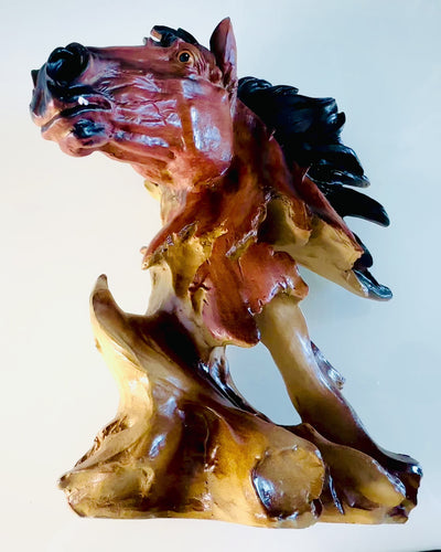Resin Horse Sculpture in Abstract Style