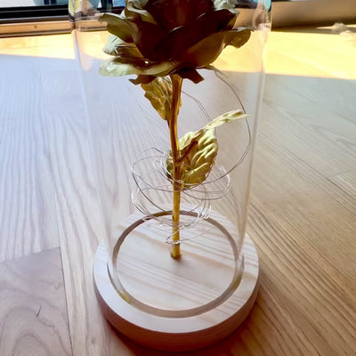 LED Rose night lamp with customizable engraving, romantic gift, height 21.5 cm, soft light, perfect bedroom decoration