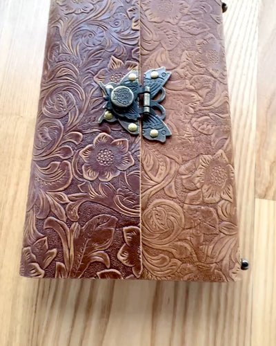 Luxury Retro Notebook with Leather Cover - "Vintage Elegance", 480 pages, customizable with engraving