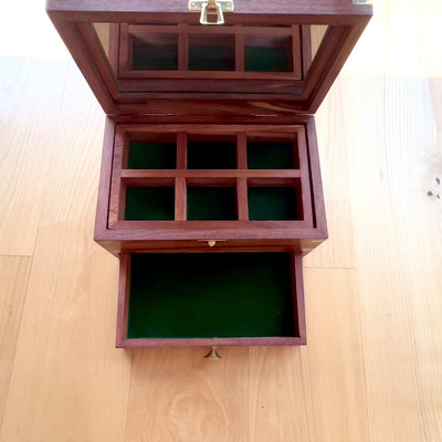 Elegant Wooden Jewelry Box with Mirror and Personalized Engraving