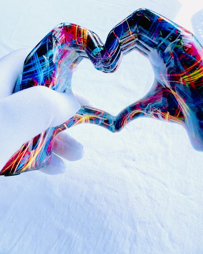 Kaleidoscope Heart – Handcrafted Resin Ornament with Engraving Option