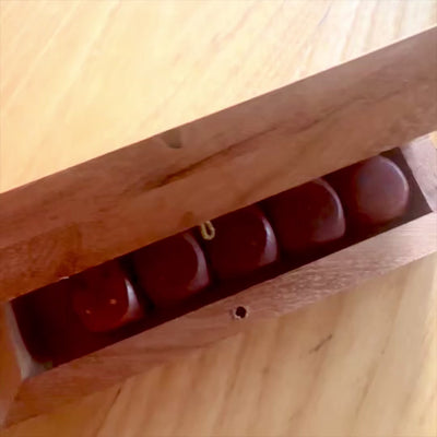 Elegant Wooden Dice with Brass Dots in Personalized Box