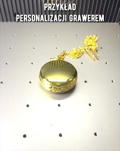 Classic Pocket Mechanical Watch with Double Cover, Manual, Gold Color, with Engraving