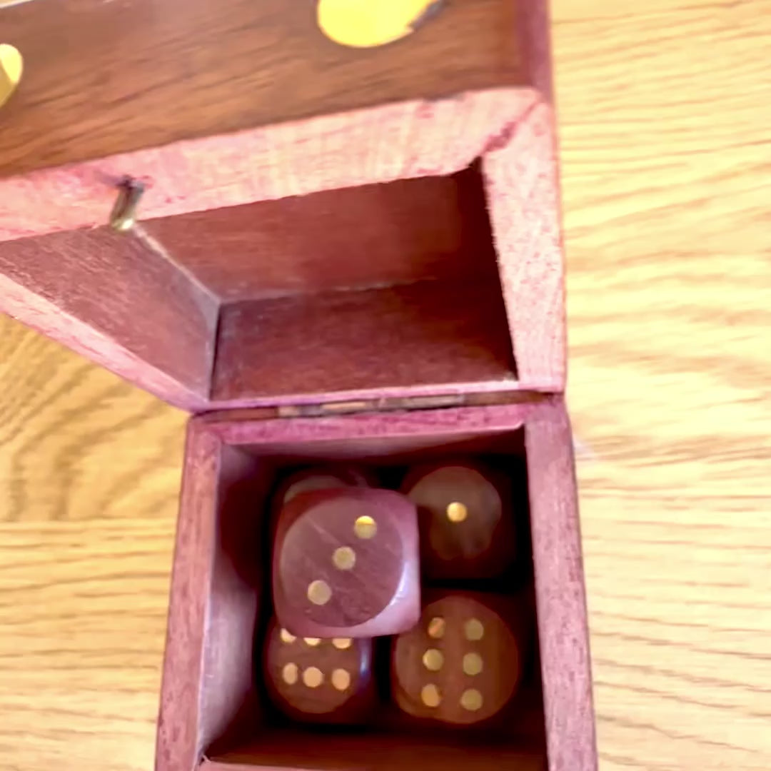 Wooden dice game in an elegant box with customizable engraving