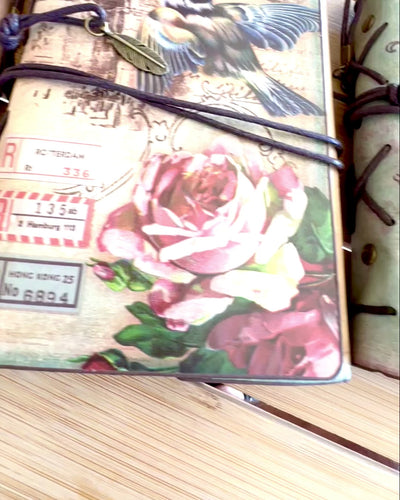 Vintage Memoire Notebook with personalized engraving - 3 designs to choose from, gift notebook