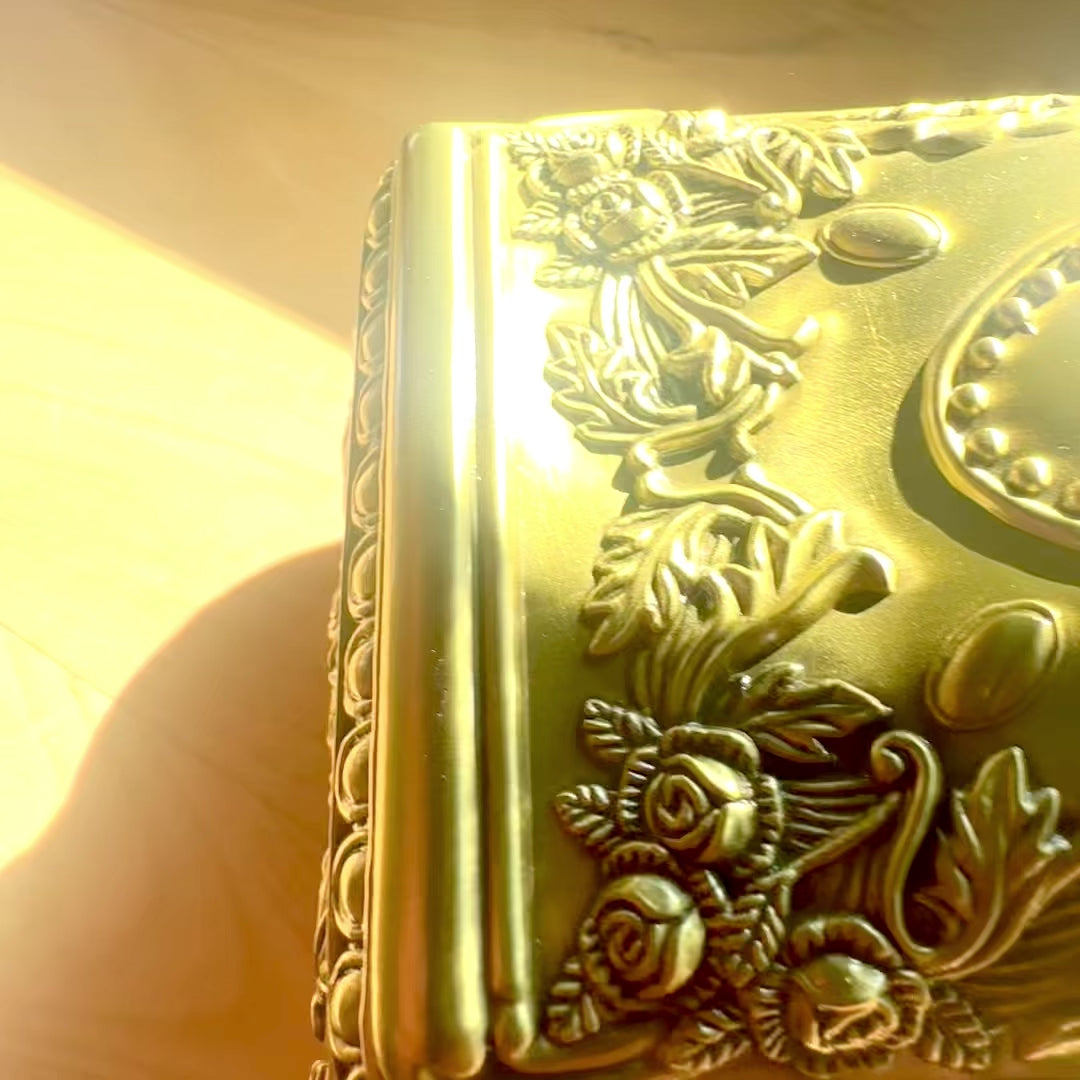 Gold Metal Jewelry Box 21-20L with Personalized Engraving Option
