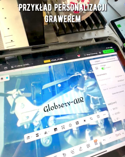 Metal Model Helicopter "SkyRider" – Adjustable Desk Stand with Personalized Engraving for Gift