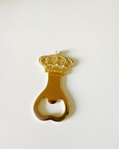 Bottle Opener King's Crown - gold color, personalization with engraving possible