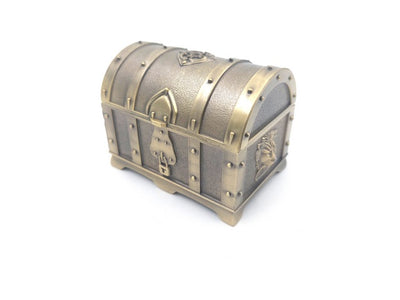 Retro Metal Treasure Chest with Engraving - Silvery Box 7x5x5 cm