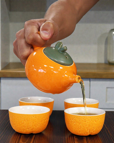 Juicy Orange – Tea Set with 4 Cups