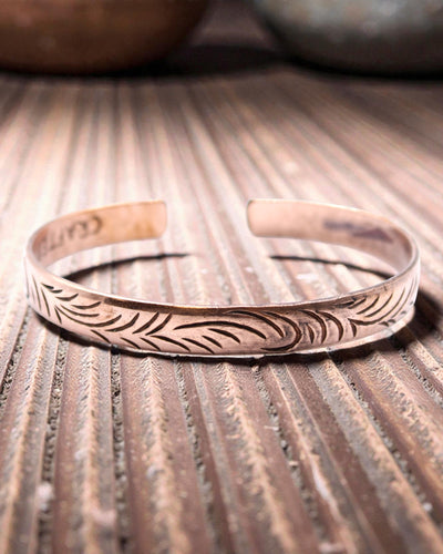 Tibetan Copper Bracelet Energy of Nature – Narrow Scrolls