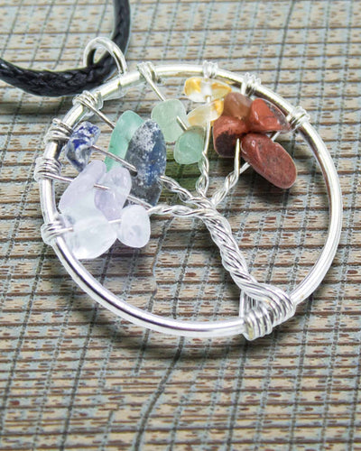 Tree of Life Necklace Chakra Balance – Natural Stones