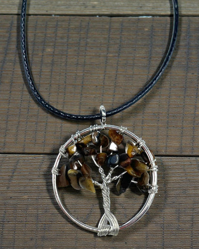 Tree of Life Necklace Protection and Confidence – Tiger’s Eye