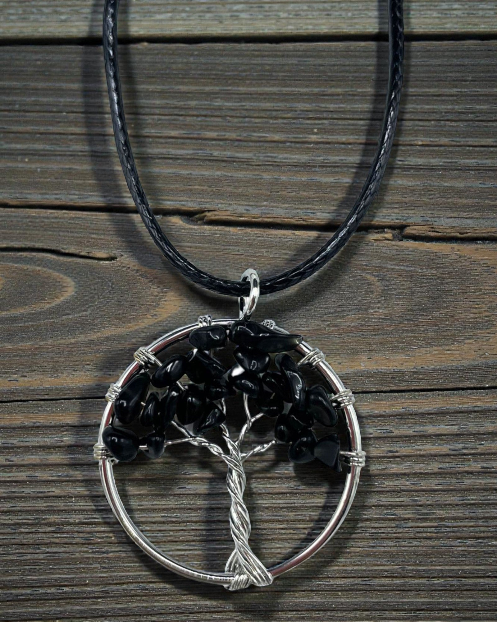 Tree of Life Necklace Strength and Protection – Black Agate