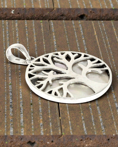 Silver Tree of Life Pendant 30 mm – Mother of Pearl Pure Light