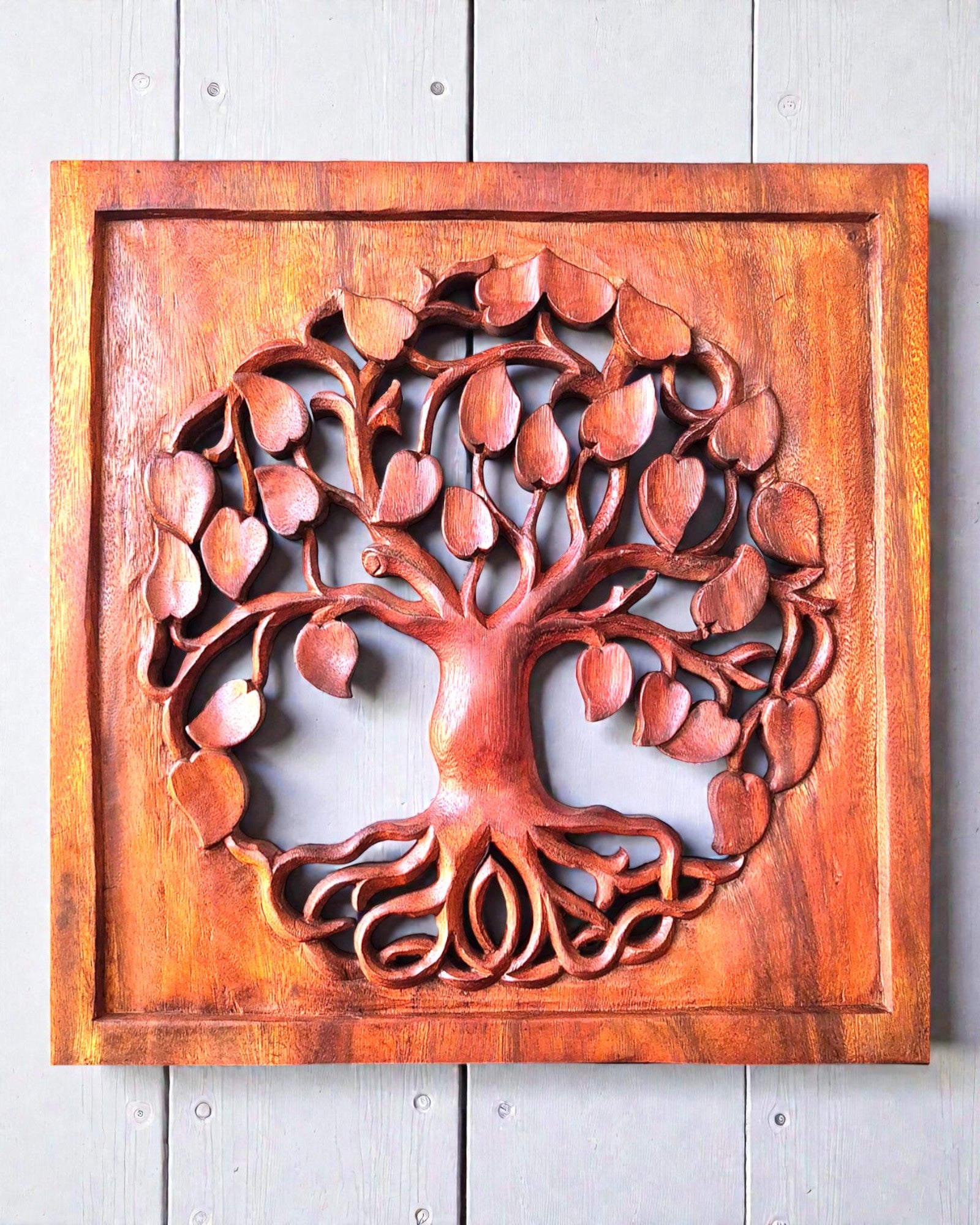Square Decorative Wall Panel – Round Tree of Life 40x40 cm